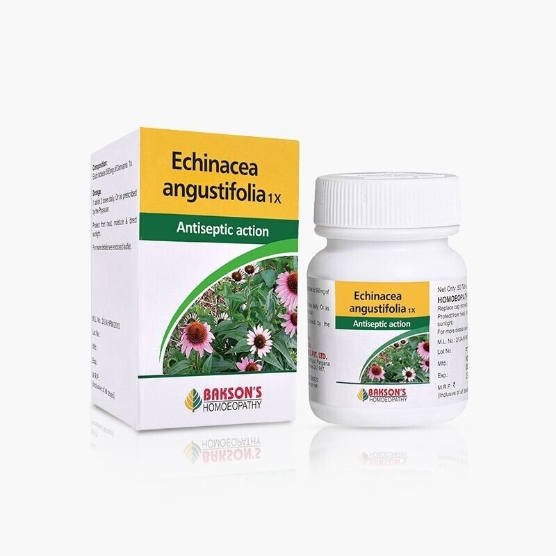 Bakson-Homeopathic-ECHINACEA-ANGUSTIFOLIA-1X-50-Tablet-For-Antiseptic-Action.1.jpg Bakson Homeopathic ECHINACEA ANGUSTIFOLIA 1X (50 Tablet) For Antiseptic Action - Image 1