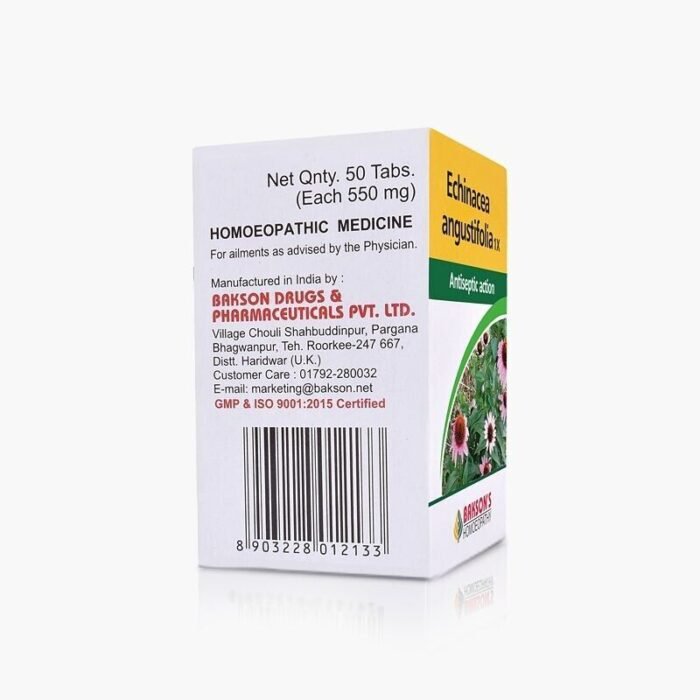 Bakson Homeopathic ECHINACEA ANGUSTIFOLIA 1X (50 Tablet) For Antiseptic Action - Image 3
