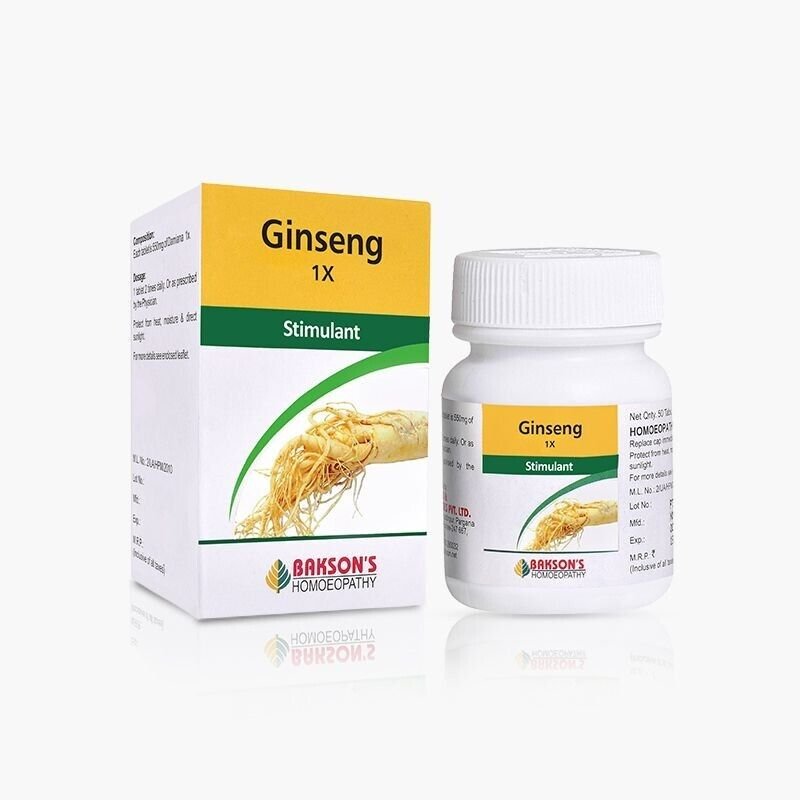 Bakson-Homeopathic-GINSENG-1X-50-Tablet-For-Stimulant.1.jpg Bakson Homeopathic GINSENG 1X (50 Tablet) For Stimulant - Image 1