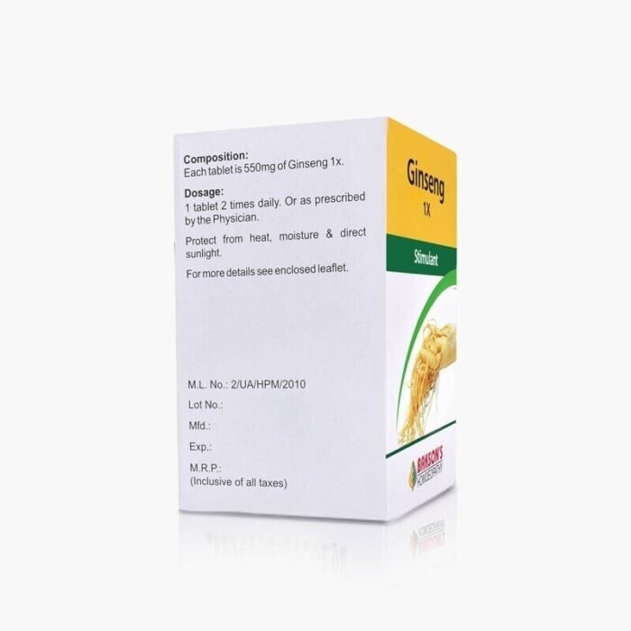 Bakson Homeopathic GINSENG 1X (50 Tablet) For Stimulant - Image 2