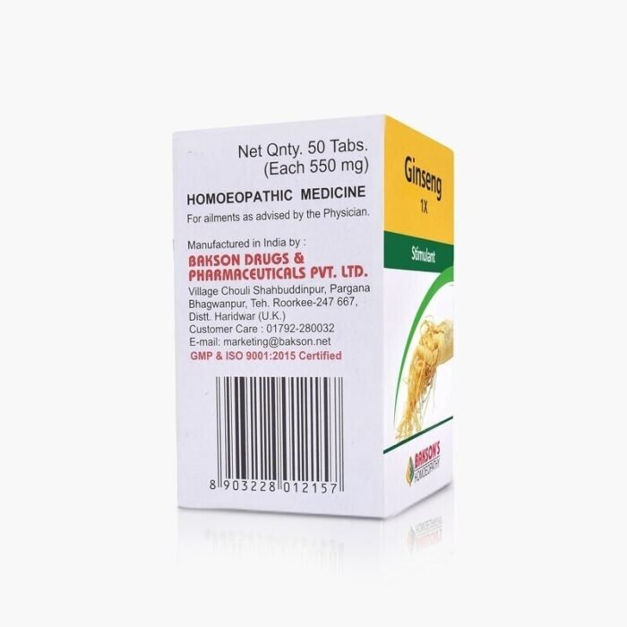 Bakson Homeopathic GINSENG 1X (50 Tablet) For Stimulant - Image 3