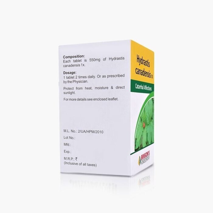 Bakson Homeopathic HYDRASTIS CANADENSIS 1X (50 Tablet) For Catarrhal Affections - Image 3