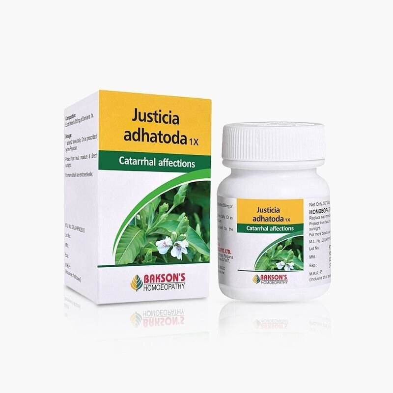 Bakson-Homeopathic-JUSTICIA-ADHATODA-1X-50-Tablet-For-Catarrhal-Affections.1.jpg Bakson Homeopathic JUSTICIA ADHATODA 1X (50 Tablet) For Catarrhal Affections - Image 1