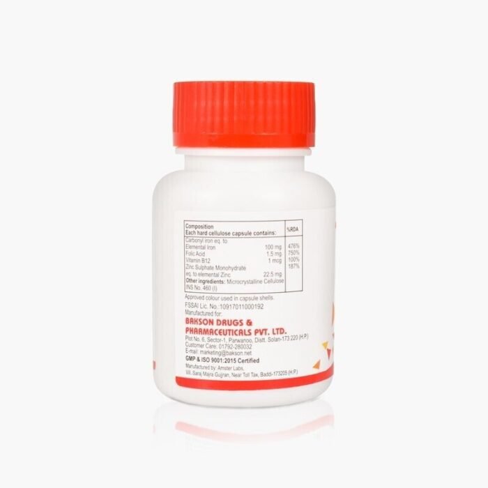 Bakson Homeopathy FERRUM PLUS (30 Capsules) iron deficiencies & anemic conditons - Image 3