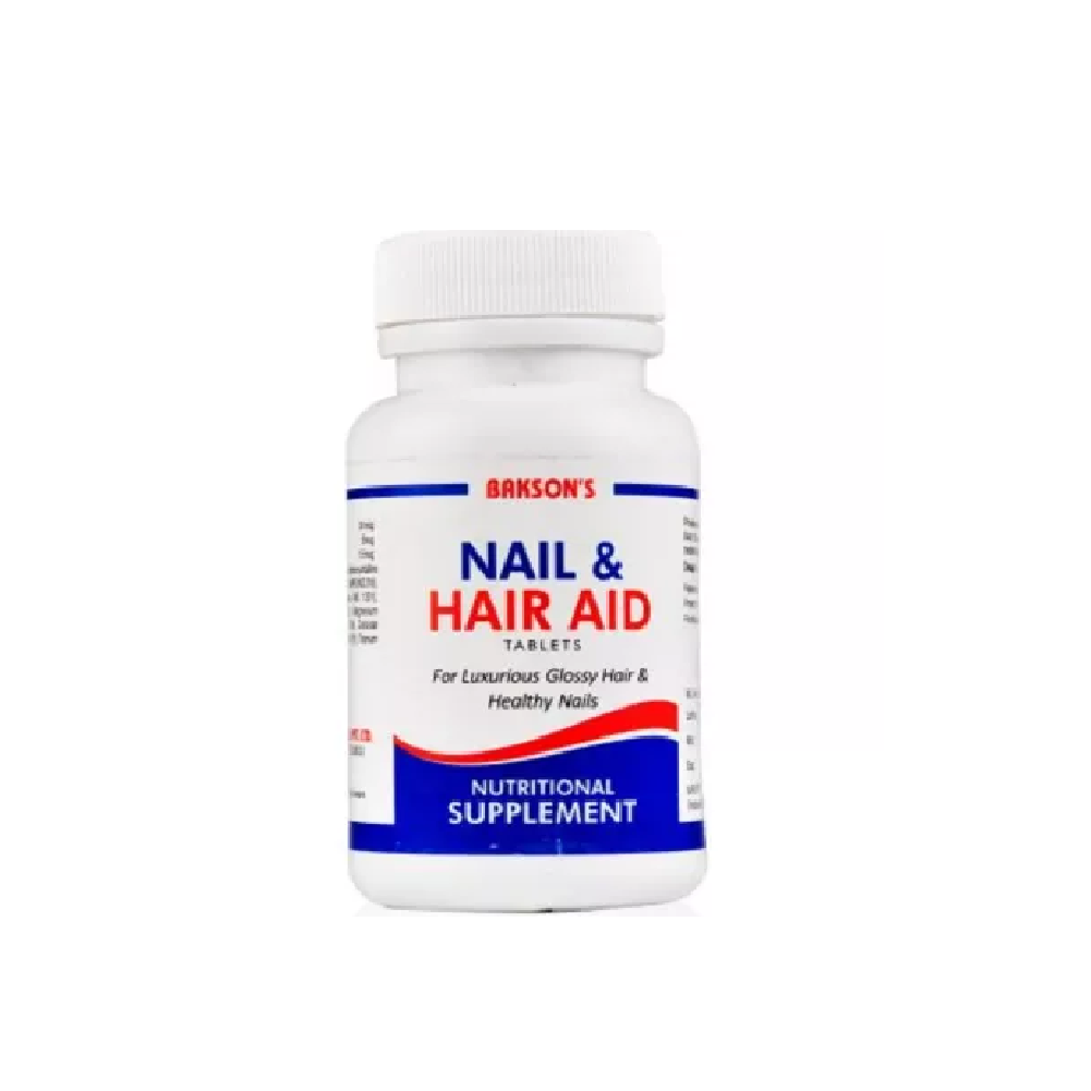 Bakson-Nail-and-Hair-Aid-Tablets-30tab.png Bakson Homeopathy Hair & Nail (30 Tablets) tone & strengthening hair & nails - Image 1