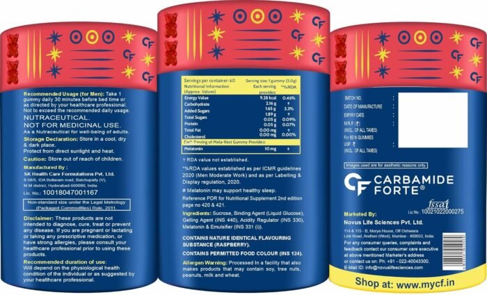 Carbamide Forte 10 mg Melatonin Gummies to Sleep | Sleep Gummies for Men and Women | Gummies for Deep Sleep | Sleep Supplements | 60 Veg Sugar Free Melatonin Gummies 10mg - Image 8