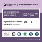 Carbamide Forte 100% Organic Ashwagandha Powder 100gm - Withania Somnifera | Pure Ashwagandha Powder Organic May Support Muscle Recovery & Boost Energy Level | USDA Certified Ashwagandha Supplements for Vitality, Strength & Stress Management | 100gm Powder - Image 2