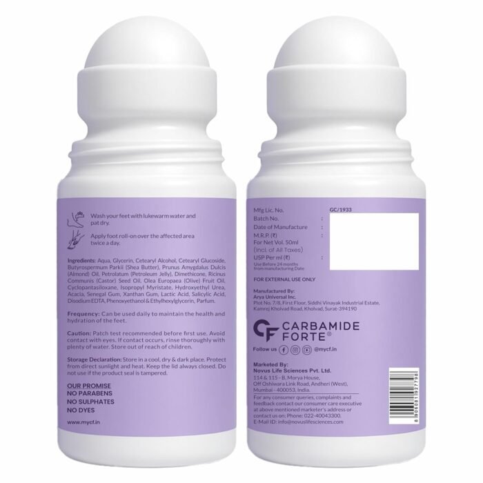 Carbamide Forte 20% Urea Foot Cream Roll-On 50ml | Foot roll on for cracked heels | With Lactic Acid, Shea Butter & Olive Oil | Helps Repair, Exfoliate & Moisturise Cracked Heels - Image 10