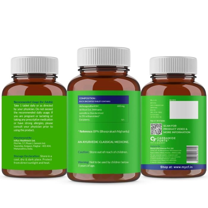 Carbamide Forte Ashwagandha KSM66 600mg - 60 Tablets I KSM 66 Ashwagandha Tablets for Men & Women | Supports Stress Management & Muscle Recovery - Image 10