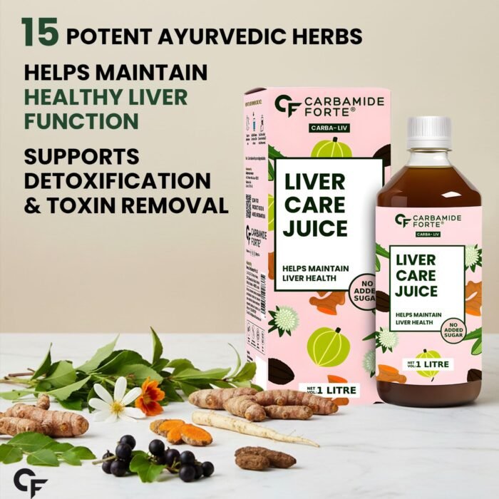 Carbamide Forte Ayurvedic Liver Care Juice - 1L | Herbal Liver Detox Supplement | Antioxidant-Rich Formula with 15 Ayurvedic Herbs | No Added Sugar & Artificial Colour - Image 2