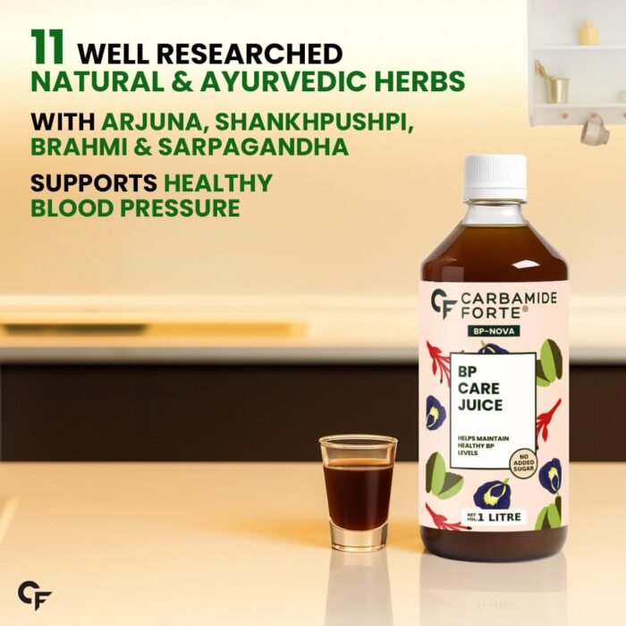 Carbamide Forte BP Care Juice | BP Juice with 11 Ayurvedic Herbs | Supports Healthy Blood Pressure levels, Digestion & Energy | Added Aleovera, Arjuna & Shankhpushpi | No Added Sugar & Artificial Colour | 1L - Image 2