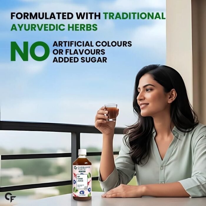 Carbamide Forte BP Care Juice | BP Juice with 11 Ayurvedic Herbs | Supports Healthy Blood Pressure levels, Digestion & Energy | Added Aleovera, Arjuna & Shankhpushpi | No Added Sugar & Artificial Colour | 1L - Image 7