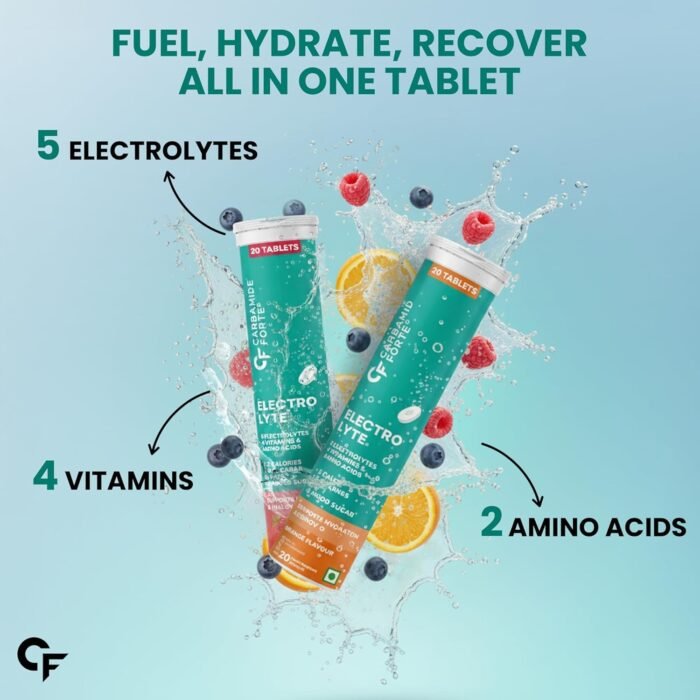 Carbamide Forte Electrolyte Supplement with Zero Added Sugar | Electrolytes Hydration Tablets for Sustained Energy with 5 Essential Electrolytes No sugar + 4 Vitamins & Amino Acids | Pack of 20 Effervescent Tablets x 2 - Image 11