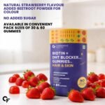 Carbamide Forte Hair Gummies with Biotin & DHT Blockers | Biotin Gummies for Hair Growth | Hair Supplement for Women & Men | Strawberry Flavour with No Added Sugar | 60 Gummies - Image 6