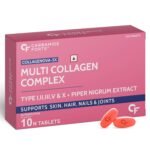 Carbamide Forte Hydrolyzed Multi Collagen Tablets With 5 Types (I, II, III, V & X) for Joint Support & Glowing Skin | Collagen Supplements for Women & Men - 10 Tablets