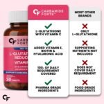 Carbamide Forte Japanese Reduced L Glutathione Tablets 500mg with Vitamin C | Glutathione Supplement with Hyaluronic Acid, Vitamin E, C, Lycopene & Biotin – 30 Veg Tablets - Image 9