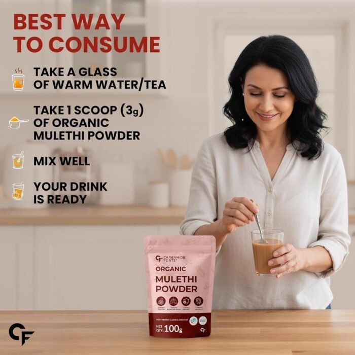 Carbamide Forte Licorice/Mulethi Powder Organic | Mulethi Powder for Face Pigmentation | Yashtimadhu Powders Supports Digestion, Respiratory & Immunity | Natural Herb for Skin & Wellness - 100g - Image 8