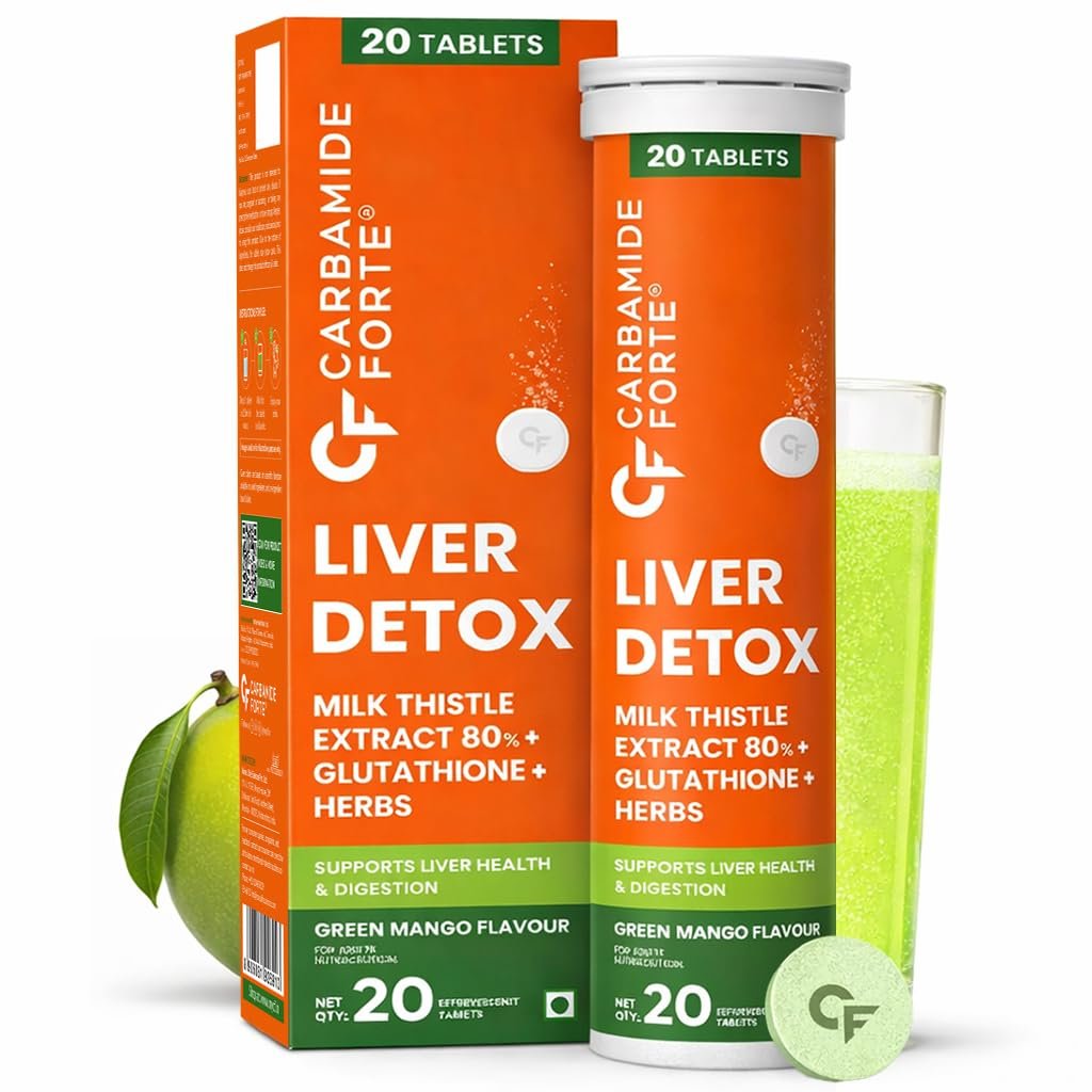 Carbamide Forte Liver Detox Supplement Fatty Liver Detox 20 Effervesent 1 Carbamide Forte Liver Detox Supplement | Fatty Liver Detox Tablets with Clinically Researched Ingredients | Just Drop, Dissolve, Fizz & Drink | Green Apple Flavour - 20 Effervescent Tablets - Image 1