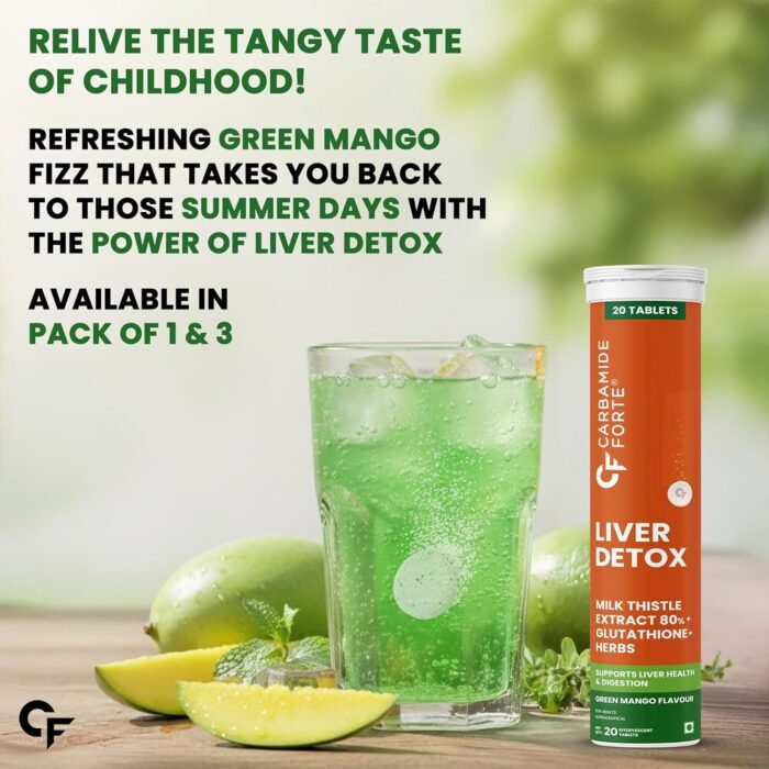 Carbamide Forte Liver Detox Supplement | Fatty Liver Detox Tablets with Clinically Researched Ingredients | Just Drop, Dissolve, Fizz & Drink | Green Apple Flavour - 20 Effervescent Tablets - Image 4