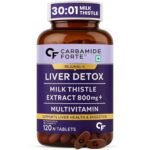 Carbamide Forte Liver Detox Supplement with Milk Thistle | 800mg Milk Thistle Extract (30:1) | Liver Detox Tablets with Added Multivitamins & Amino Acids – 120 Veg Tablets