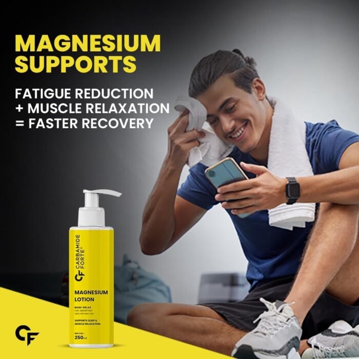 Carbamide Forte Magnesium Oil Lotion | Magnesium Lotion for Feet, Sleep Support, Muscle Recovery & Pain Relief | Magnesium Lotion for Sleep | 250ml - Image 6