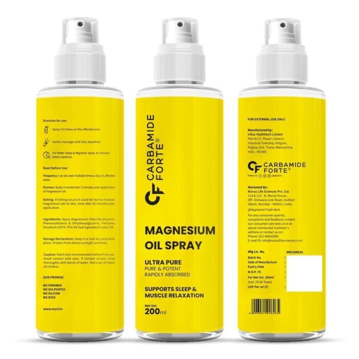 Carbamide Forte Magnesium Oil Spray | Topical Magnesium Spray | Magnesium Oil for feet, Sleep Support, Pain Relief & Muscle Recovery | Magnesium Oil 200ml - Image 8
