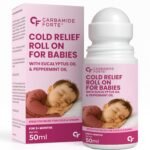 Carbamide Forte Natural Cold Relief Roll On for Babies | Baby Cold Relief Roll On with Eucalyptus & Peppermint Oil | Gentle Chest & Nose Rub for Babies 3+ Months | Ayurvedic Formula | 50 ml