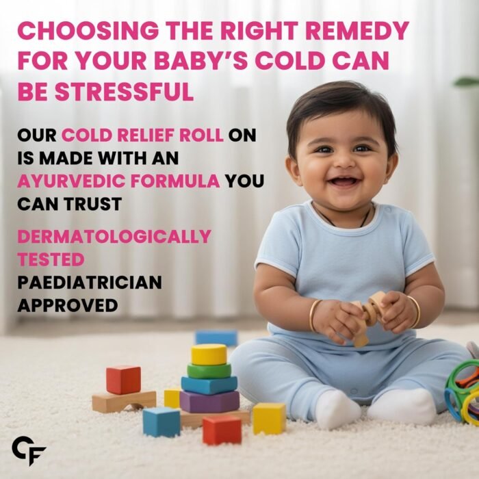 Carbamide Forte Natural Cold Relief Roll On for Babies | Baby Cold Relief Roll On with Eucalyptus & Peppermint Oil | Gentle Chest & Nose Rub for Babies 3+ Months | Ayurvedic Formula | 50 ml - Image 2