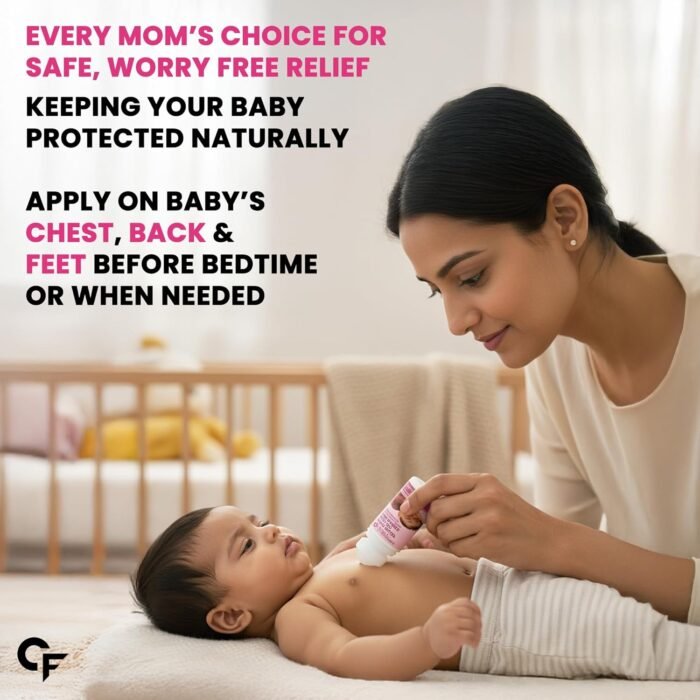 Carbamide Forte Natural Cold Relief Roll On for Babies | Baby Cold Relief Roll On with Eucalyptus & Peppermint Oil | Gentle Chest & Nose Rub for Babies 3+ Months | Ayurvedic Formula | 50 ml - Image 4