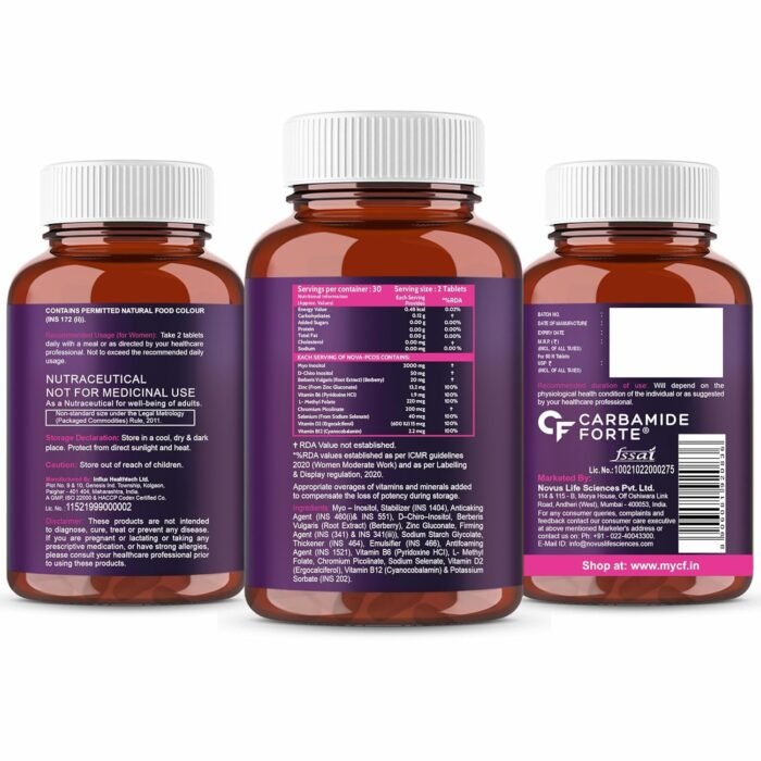 Carbamide Forte PCOS Supplement with Myo Inositol & D Chiro Inositol in an ideal 40:1 ratio | Inositol Supplement - 60 Tablets - Image 10