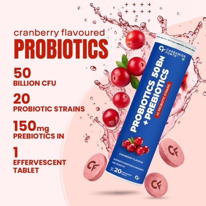 Carbamide Forte Probiotics Supplement | Gut Health Supplements With Limosilactobacillus Reuteri | Probiotics Supplement For Gut Health | Digestive Enzymes 20 Effervescent Tablets, 100 Grams - Image 3