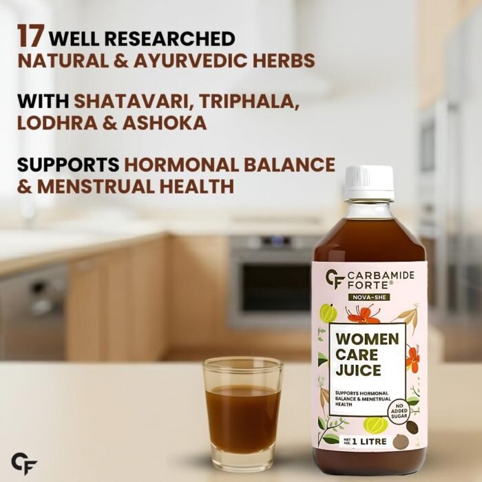 Carbamide Forte She Care Juice for Women | PCOS Supplement & PCOD Ayurvedic Medicine with 17 Ayurvedic Herbs | Supports Hormonal Balance for Women & Period Pain Relief & | She Care Herbal Juice with Shatavari, Ashoka & Methi | 1 Litre - Image 2