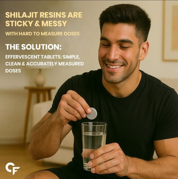 Carbamide Forte Shilajit/Shilajeet (750mg) Gold Effervescent Tablets | Shilajit For Men | Helps In Boosting Strength, Stamina & Power | 15 Tablets - Image 3