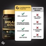Carbamide Forte Shilajit Gold Capsules For Men With Pure Shilajit Swarna Bhasma,Gokshura,Ashwagandha | Himalayan Shilajiit For Men | Shilajeet Gold Original | Shilajeet Capsule | 60 Veg Capsules - Image 7