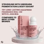 Carbamide Forte Underarm Roll On with 6% AHA BHA Mandelic, Salicylic, and Lactic Acid | Prevents Body Odour, Fades Pigmentation | Underarm Roll On for Women & Men - 50ml - Image 2