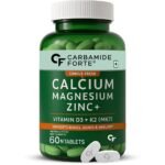 Carbamide Forte Veg Calcium And Vitamin D3 Tablets | Calcium Tablets for Women & Men | Magnesium Zinc Supplement With Vitamin D3 + K2 MK7 To Support Bones health, Joints & Immunity - 120 Tablets