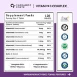 Carbamide Forte Vitamin B-Complex Tablets - 100% RDA for B Vitamins with B1, B2, B3, B5, B6, B9 & Vitamin B12 | Vitamin B Complex Supplements for Women & Men - 120 Vegetarian Tablets - Image 2