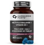 Carbamide Forte Vitamin B12 1500mcg with Vitamin D3 | Vitamin B12 Supplements for Men & Women | Methylcobalamin 1500mcg with Vitamin D Tablets - 60 Tablets