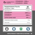 Carbamide Forte Vitamin B12 1500mcg with Vitamin D3 | Vitamin B12 Supplements for Men & Women | Methylcobalamin 1500mcg with Vitamin D Tablets - 60 Tablets - Image 2