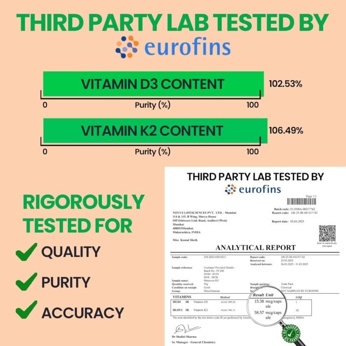 Carbamide Forte Vitamin D Tablets | Vitamin D3 K2 Supplement to support Bone & Heart Health | Veg D3 Lichen -120 Tablets - Image 4