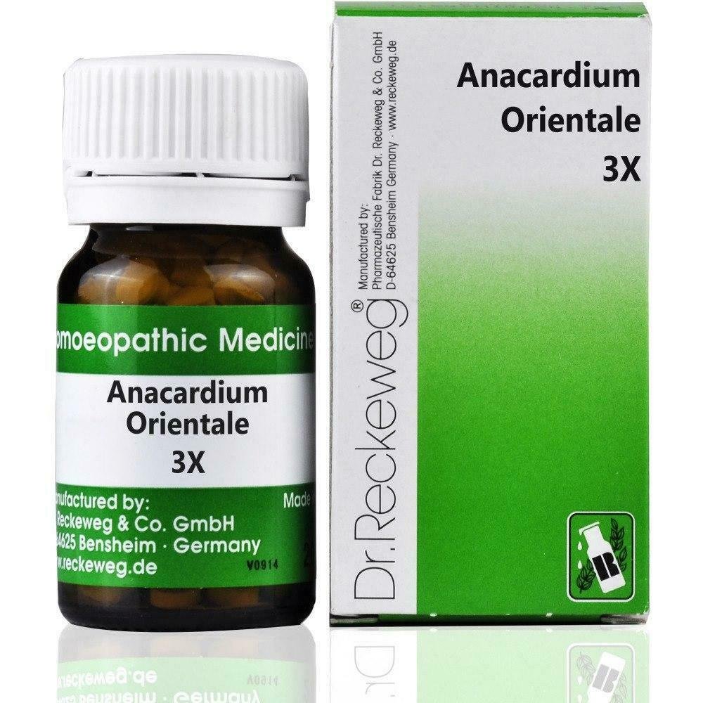 Dr-Reckeweg-Germany-Homeopathic-Anacardium-Orientale-3X-20g-Tablets.jpg Dr Reckeweg Anacardium Orientale 3x (20g) Tablets for Indigestion Acidity Gas Arthritis Headache Migraine - Image 1