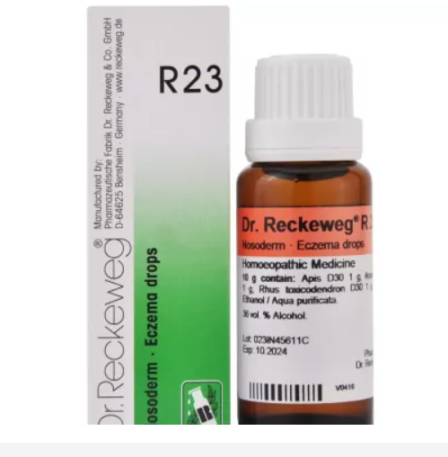 Dr-Reckeweg-R23-Nosoderm-22ml.1.png Dr.Reckeweg R23 Drops Homeopathic Medicine 22ml for eczema skin rashes itchy skin - Image 1