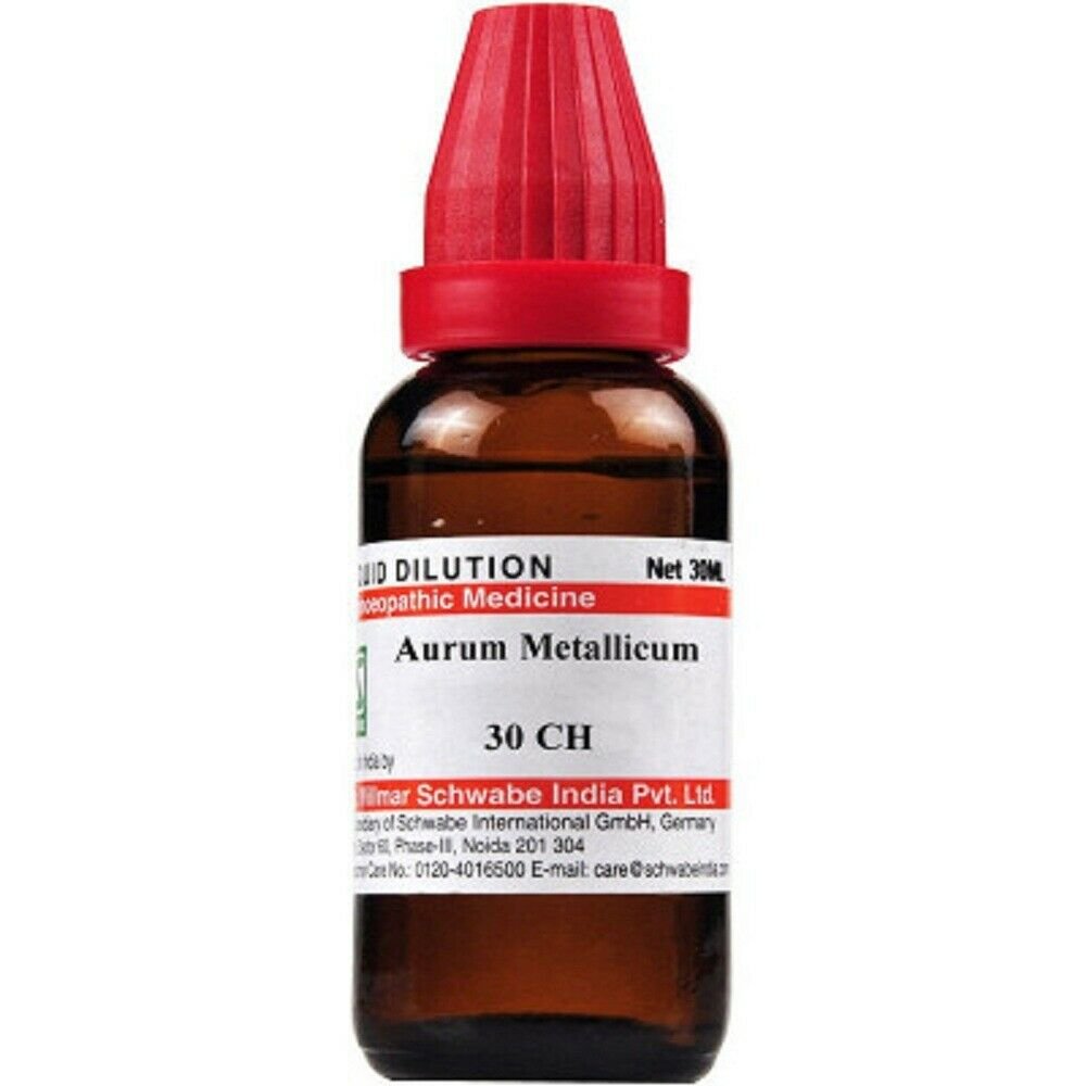 Dr-Willmar-Schwabe-India-Homeopathic-Aurum-Metallicum-Dilution-30ml-30-1.jpg Dr Willmar Schwabe India Homoeopathic Aurum Metallicum Dilution 30ml for liver care high blood pressure - Image 1