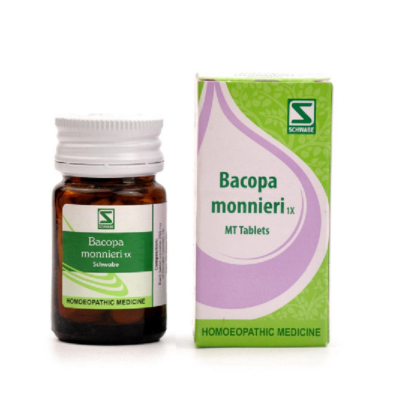 Dr-Willmar-Schwabe-India-Homoeopathic-Bacopa-Monnieri-1X-MT-Tablets-Brahmi-20g.png Dr Willmar Schwabe India Homoeopathic Bacopa Monnieri 1X MT Tablets (Brahmi) (20g) for Improve Memory anxiety - Image 1
