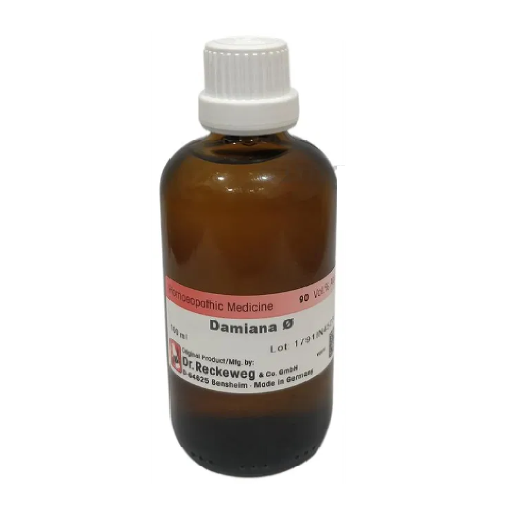 Dr.-Reckeweg-Damiana-Mother-Tincture-Q.png Dr. Reckeweg Damiana Mother Tincture Q (100 ML) For Constipation, Acidity - Image 1