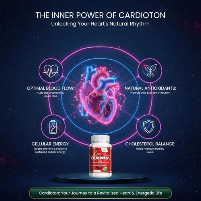 Healthy Nutrition Cardioton Heart Health Supplement with Arjuna Extract & Moringa | Supports Heart Wellness, Circulation & Antioxidant Support | Veg Capsules for Men & Women | 60 Capsules - Image 4