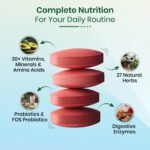 Vlado's Himalayan Organics Multivitamin for Men & Women with Probiotics | 100+ Ingredients including Vitamins B1–B12, Vitamin C, D & E | Zinc, Iron, Calcium, Biotin | 100 Nutrients, 27+ Herbal Extracts, 10+ Blends | Immunity, Energy, Stamina, Bone, Skin & Hair Support | Daily Multivitamin Tablets | 180 Count - Image 4