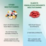 Vlado's Himalayan Organics Multivitamin for Men & Women with Probiotics | 100+ Ingredients including Vitamins B1–B12, Vitamin C, D & E | Zinc, Iron, Calcium, Biotin | 100 Nutrients, 27+ Herbal Extracts, 10+ Blends | Immunity, Energy, Stamina, Bone, Skin & Hair Support | Daily Multivitamin Tablets | 180 Count - Image 8