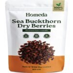 Homeda Sea Buckthorn Berry Dry (100g) Organic Seabuckthorn Berries Original Dried - With Vitamins, Antioxidants, Omega 3 6 7 & 9 | Himalyan See Buck Thorn Plant | Pure Leh Seabuck Berry