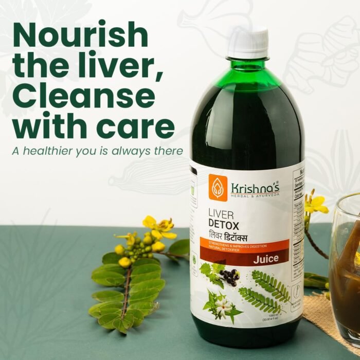 KRISHNA'S HERBAL & AYURVEDA Liver Detox Juice, Strengthens & Improves Digestion, Natural Rejuvenator & Liver Detoxifier, No Artificial Colors or Flavors, 1000 Ml - Image 8